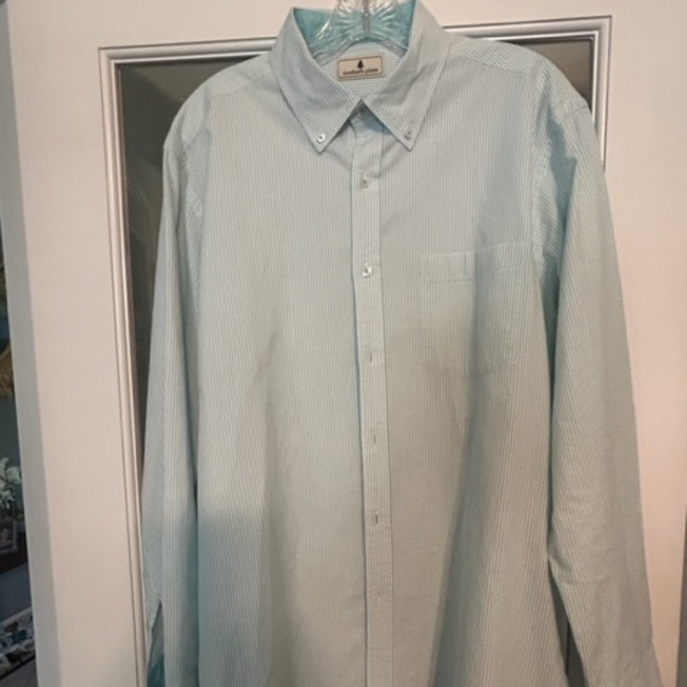 Southern Pines Aqua Men's Button-Down - LARGE